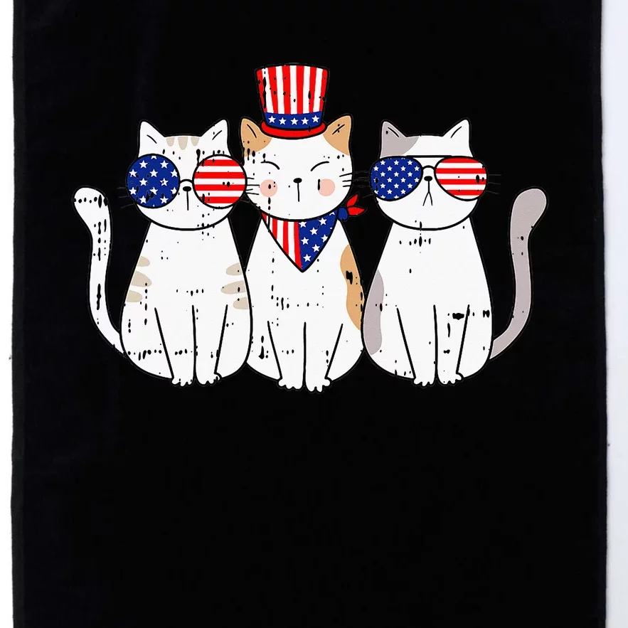 Patriotic Cat 4th Of July Funny Kitten Cat Lover Pet Owner Platinum Collection Golf Towel