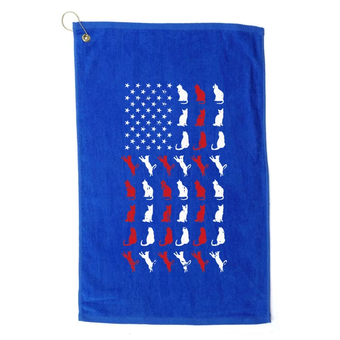 Patriotic Cat 4th Of July Vintage American Flag Pet Lover Platinum Collection Golf Towel