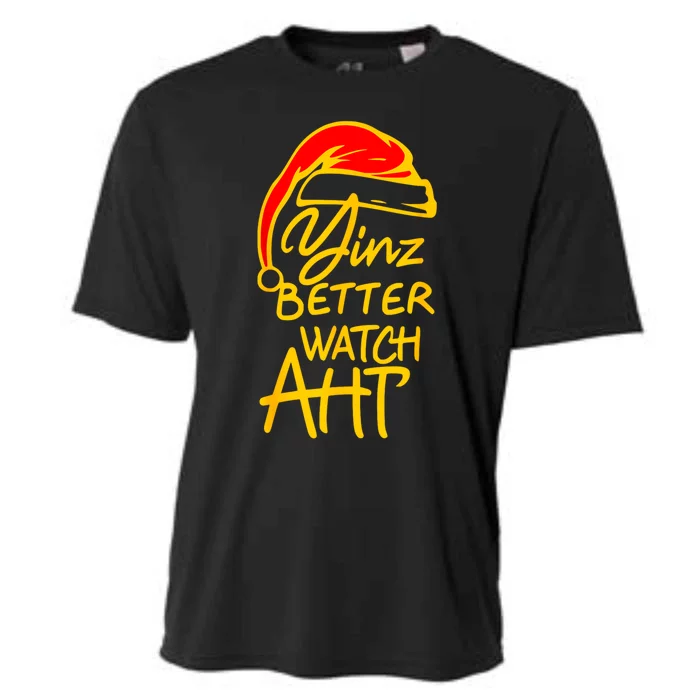 Pittsburgh Christmas 412 Yinzer Santa Yinz Better Watch Aht Funny Gift Cooling Performance Crew T-Shirt