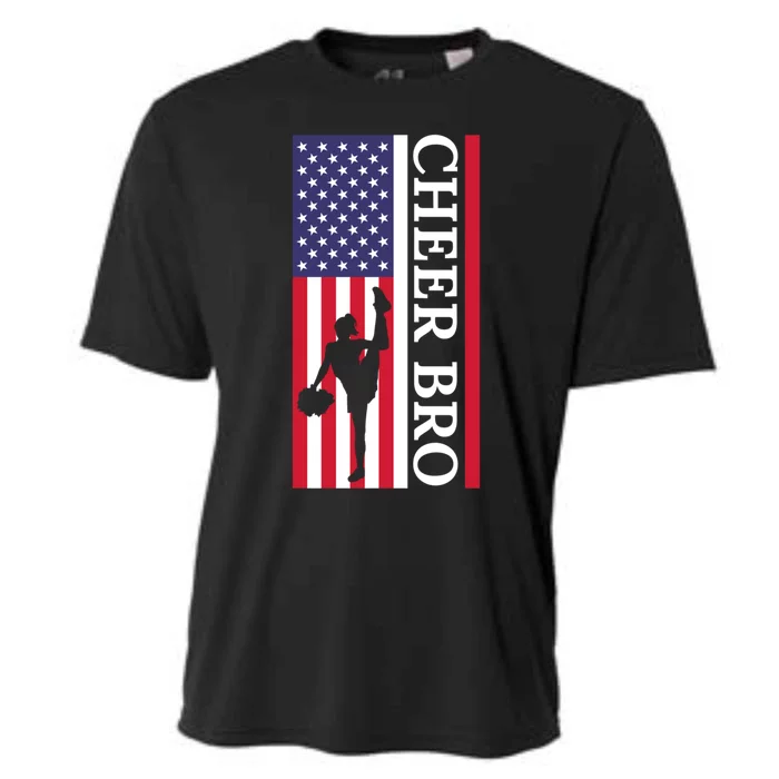 Patriotic Cheerleader 4th Of July American Flag Cheer Bro Gift Cooling Performance Crew T-Shirt