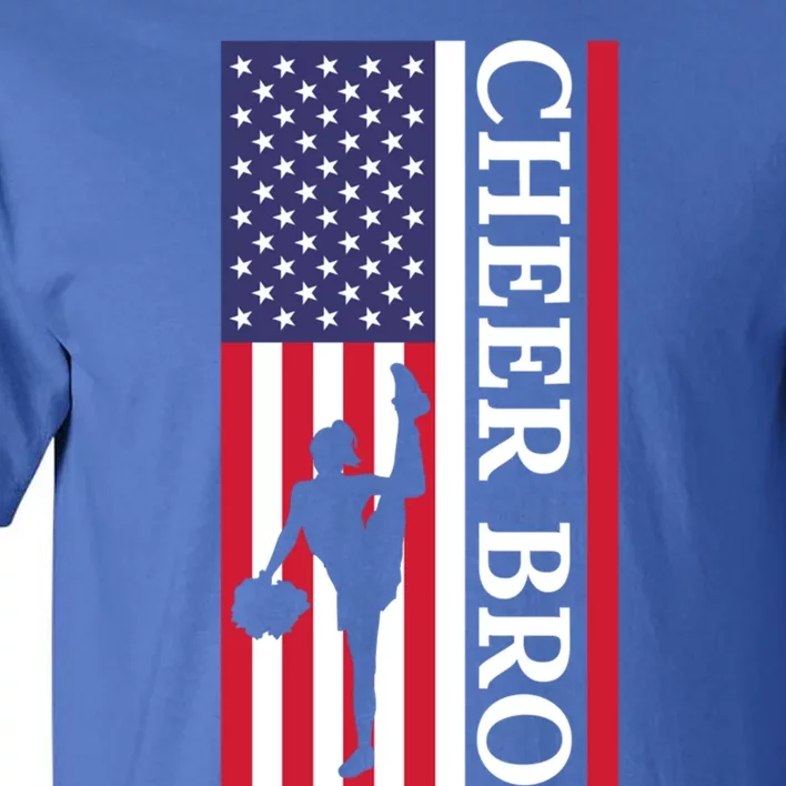 Patriotic Cheerleader 4th Of July American Flag Cheer Bro Gift Tall T-Shirt