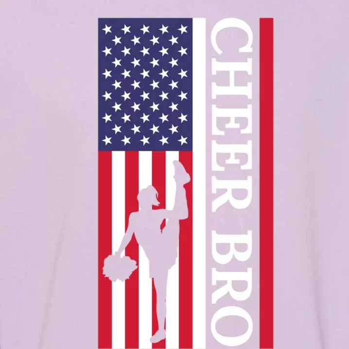 Patriotic Cheerleader 4th Of July American Flag Cheer Bro Gift Garment-Dyed Sweatshirt