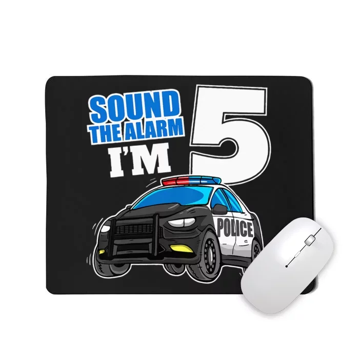 Police Car 5th Birthday Boy 5 Cop Policeman Officer Five Mousepad