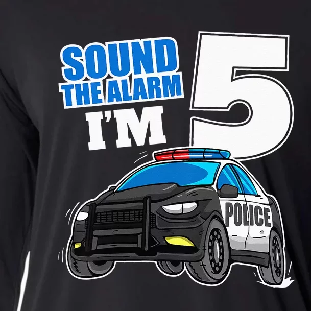 Police Car 5th Birthday Boy 5 Cop Policeman Officer Five Cooling Performance Long Sleeve Crew