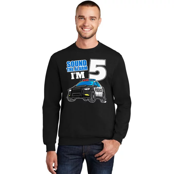 Police Car 5th Birthday Boy 5 Cop Policeman Officer Five Tall Sweatshirt