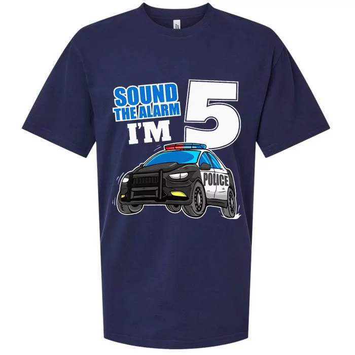 Police Car 5th Birthday Boy 5 Cop Policeman Officer Five Sueded Cloud Jersey T-Shirt