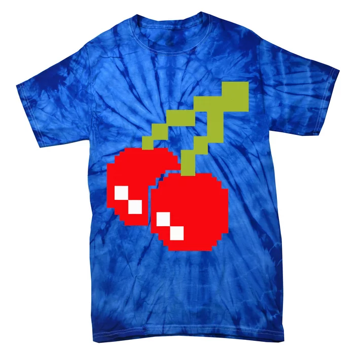 Pixel Cherries 80s Video Game Halloween Costume Tie-Dye T-Shirt