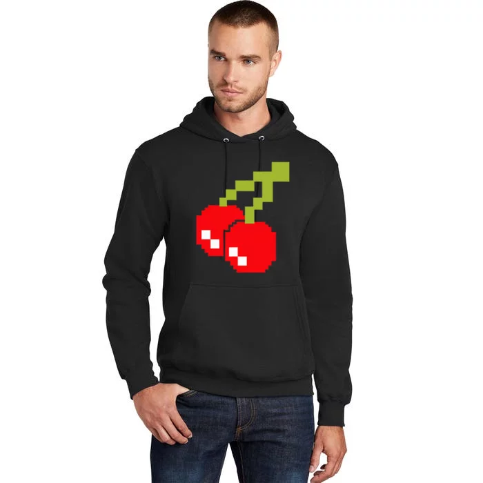 Pixel Cherries 80s Video Game Halloween Costume Tall Hoodie