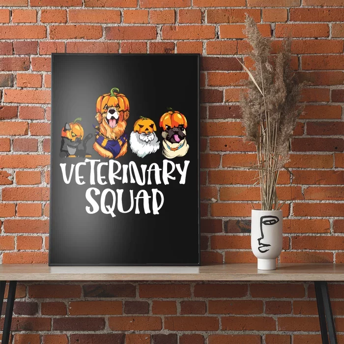 Pumpkin Cats And Dogs Fall Season Outfit Halloween Vet Squad Poster