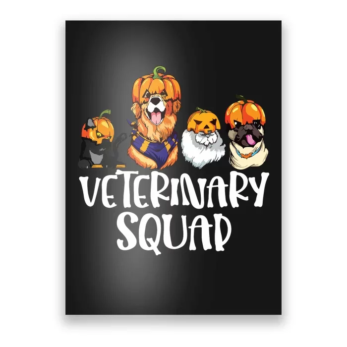 Pumpkin Cats And Dogs Fall Season Outfit Halloween Vet Squad Poster