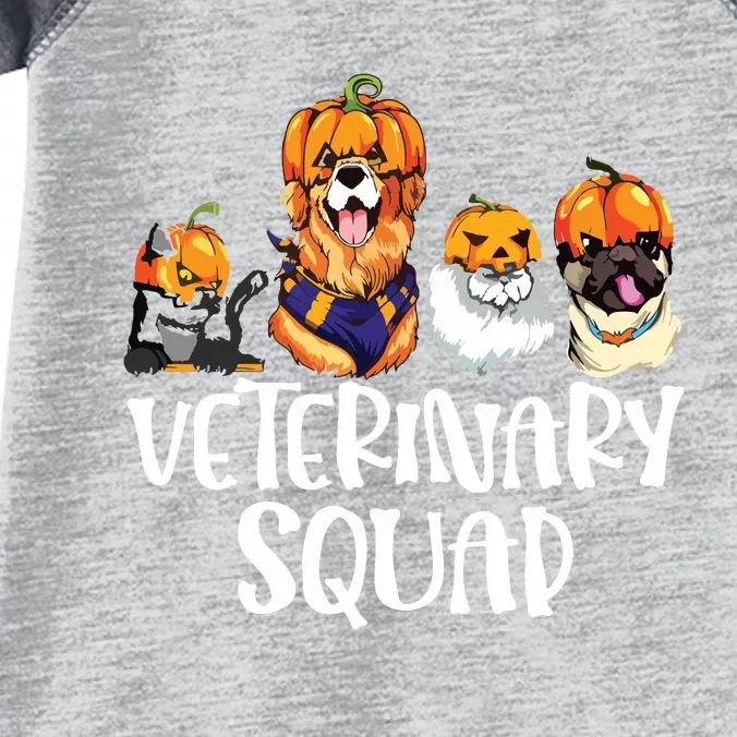 Pumpkin Cats And Dogs Fall Season Outfit Halloween Vet Squad Infant Baby Jersey Bodysuit