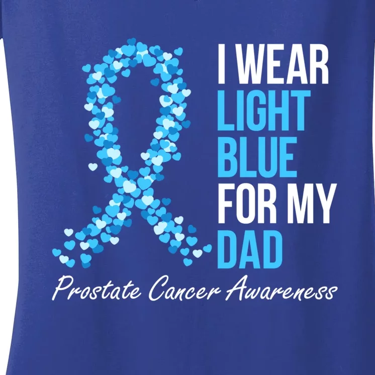 Prostate Cancer Awareness I Wear Light Blue For My Dad Cool Gift Women's V-Neck T-Shirt