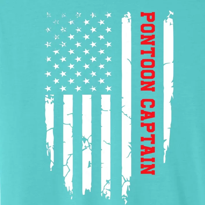 Pontoon Captain American Flag Pontooning Pontoon Boating ChromaSoft Performance T-Shirt