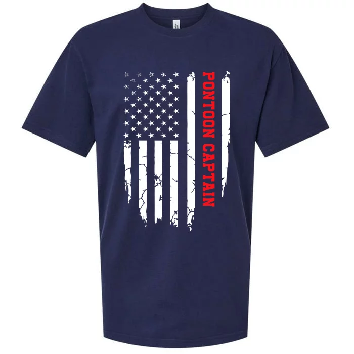 Pontoon Captain American Flag Pontooning Pontoon Boating Sueded Cloud Jersey T-Shirt