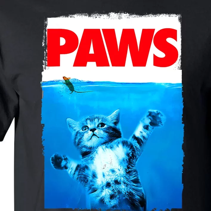 Paws Cat And Mouse Top, Cute Funny Cat Lover Parody Top Tall T-Shirt