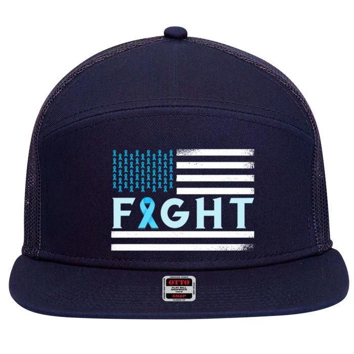 Prostate Cancer America Fight Prostate Cancer Awareness Gift 7 Panel Mesh Trucker Snapback Hat