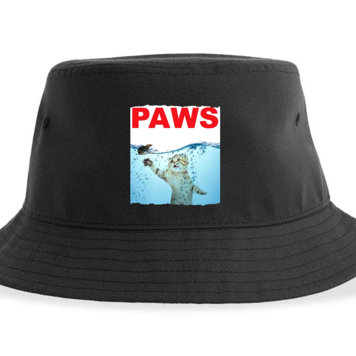 Paws Cat And Mouse Top, Cute Funny Cat Lover Paro Sustainable Bucket Hat