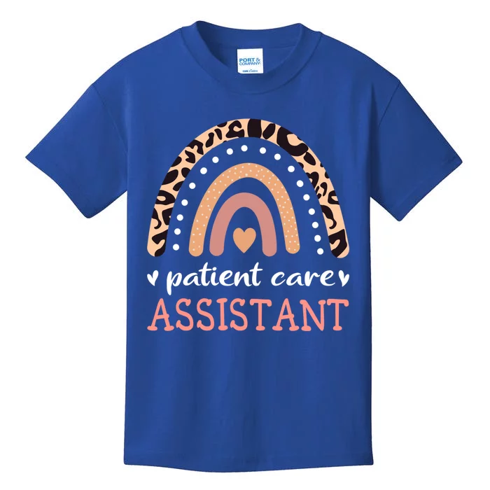 Patient Care Assistant Leopard Rainbow Nurse Pca Cool Gift Kids T-Shirt