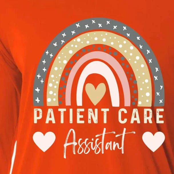 Patient Care Assistant Rainbow Nurse Pca Patient Care Worker Funny Gift Cooling Performance Long Sleeve Crew