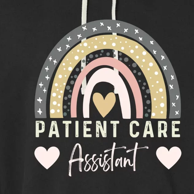 Patient Care Assistant Rainbow Nurse Pca Patient Care Worker Funny Gift Garment-Dyed Fleece Hoodie