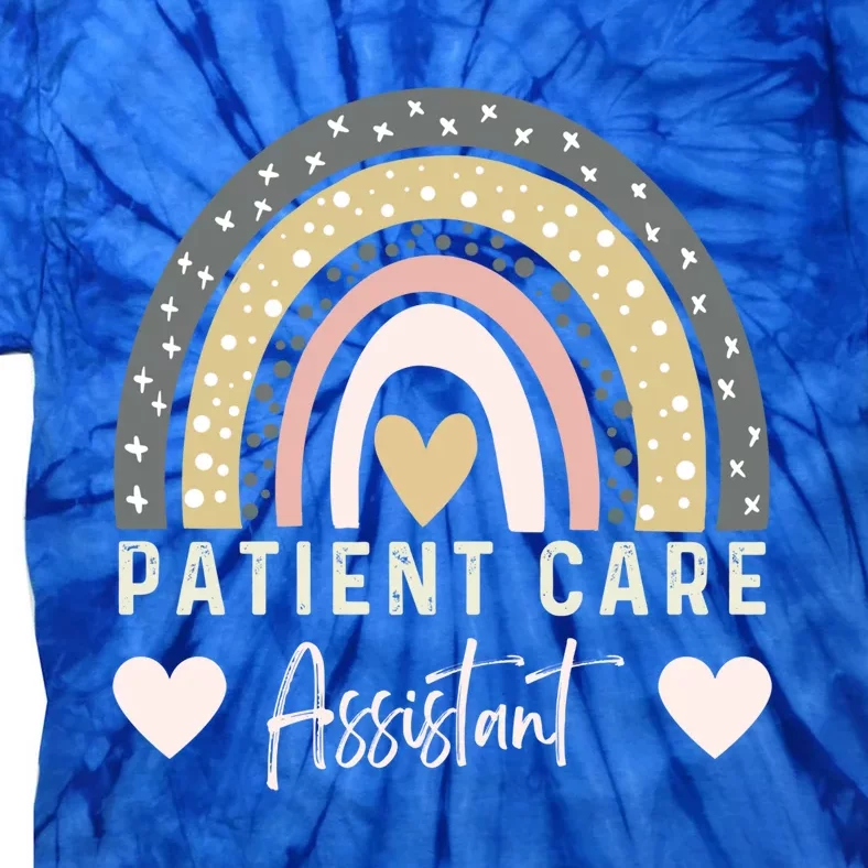 Patient Care Assistant Rainbow Nurse Pca Patient Care Worker Funny Gift Tie-Dye T-Shirt