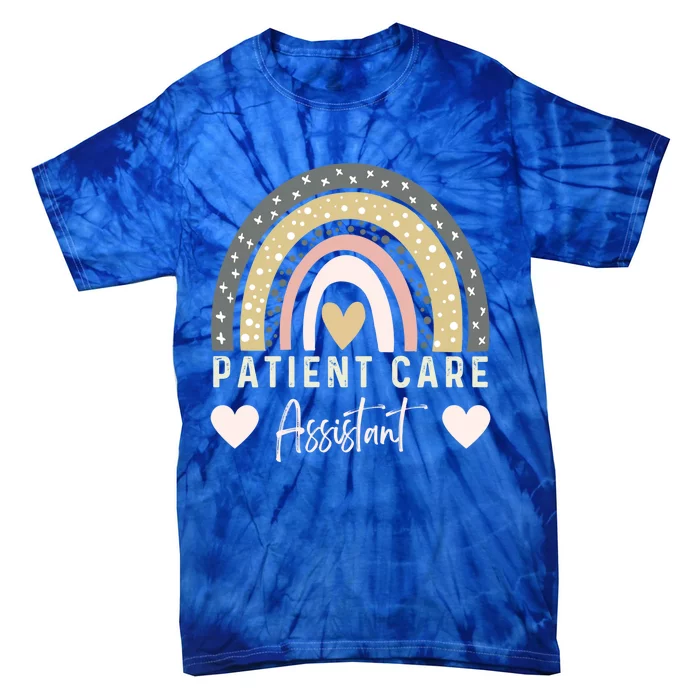 Patient Care Assistant Rainbow Nurse Pca Patient Care Worker Funny Gift Tie-Dye T-Shirt