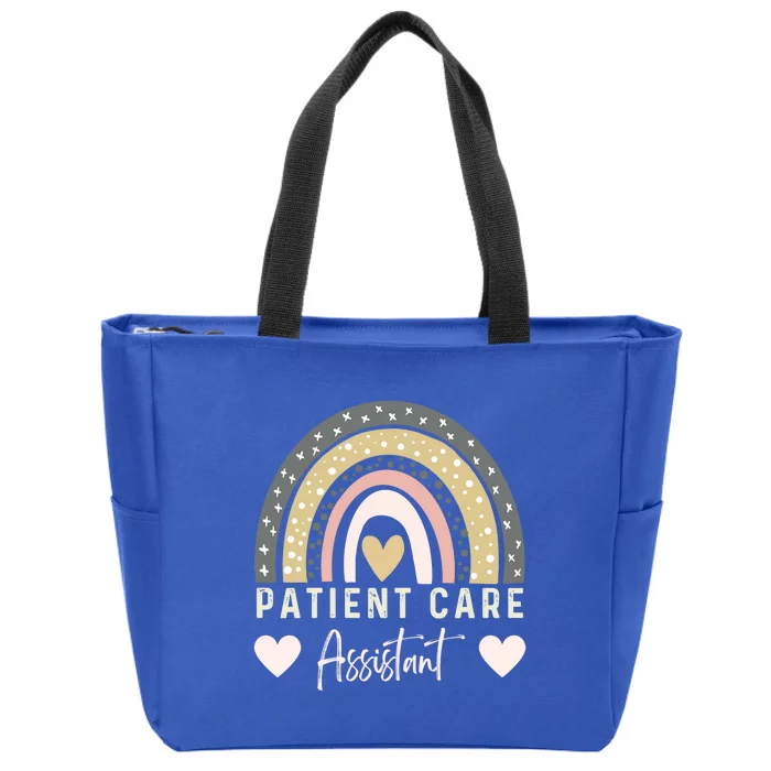 Patient Care Assistant Rainbow Nurse Pca Patient Care Worker Funny Gift Zip Tote Bag