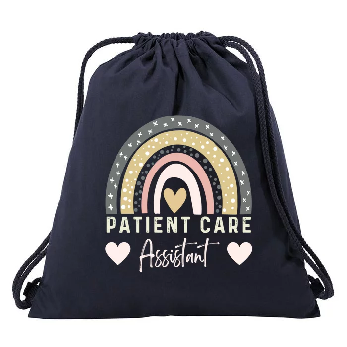 Patient Care Assistant Rainbow Nurse Pca Patient Care Worker Funny Gift Drawstring Bag