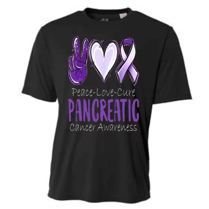 Pancreatic Cancer AwarenessPeace Love Cure Cooling Performance Crew T-Shirt