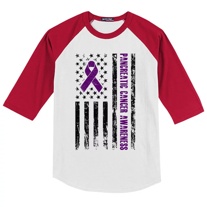 Pancreatic Cancer Awareness Kids Colorblock Raglan Jersey