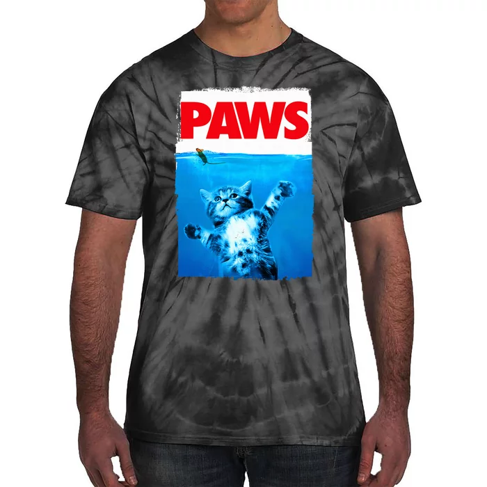 Paws Cat and Mouse Top Cute Funny Cat Lover Tie-Dye T-Shirt