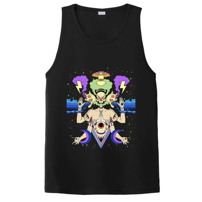 Psychedelic Crazy Abstract Art Sick Colorful Hippie Trippy Performance Tank