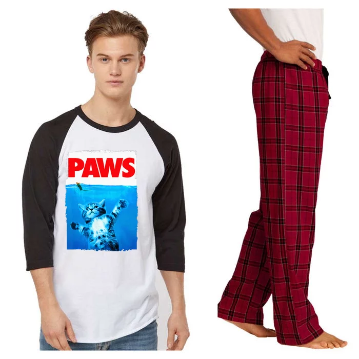 Paws Cat And Mouse Top Cute Funny Cat Lover Parody Top Raglan Sleeve Pajama Set