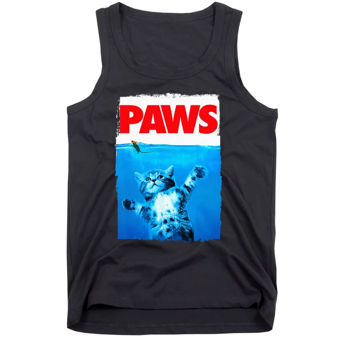 Paws Cat And Mouse Top Cute Funny Cat Lover Parody Top Tank Top