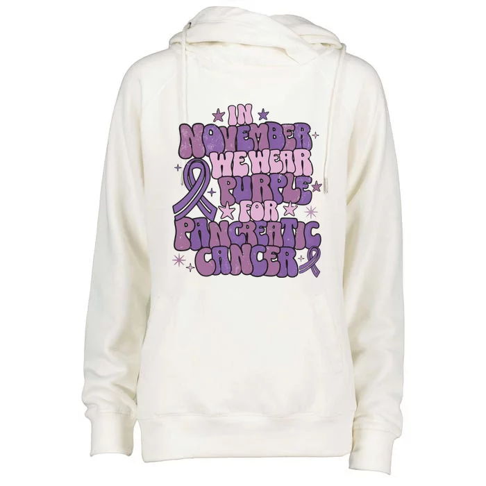 Pancreatic Cancer Awareness Month Womens Funnel Neck Pullover Hood