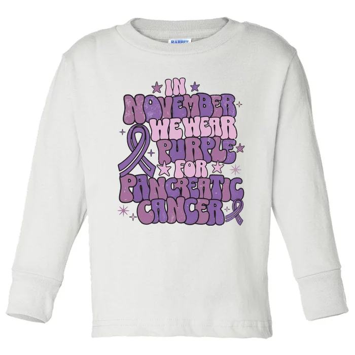 Pancreatic Cancer Awareness Month Toddler Long Sleeve Shirt