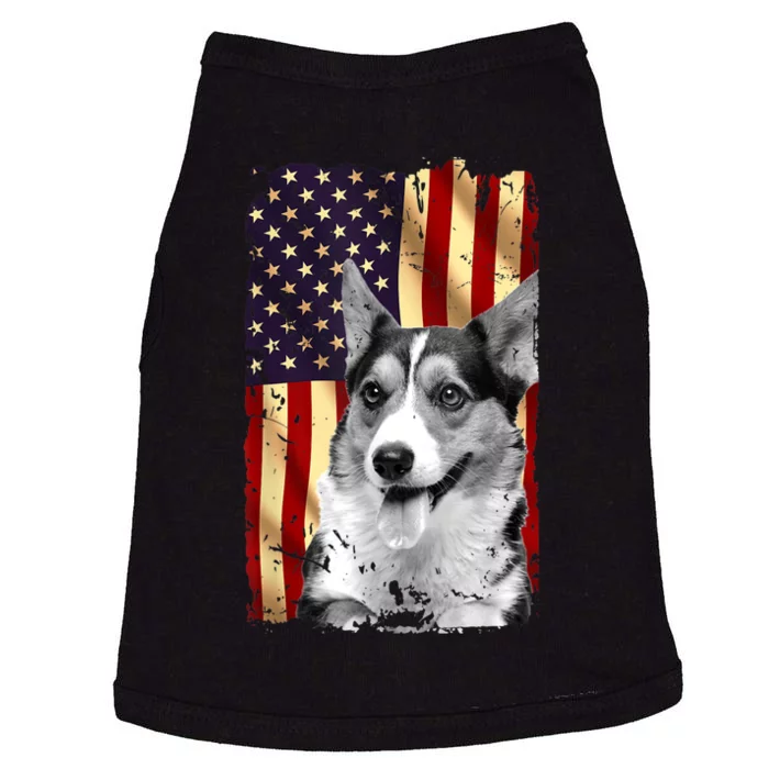 Patriotic Corgi American Flag July 4th Dog Lover Doggie Tank