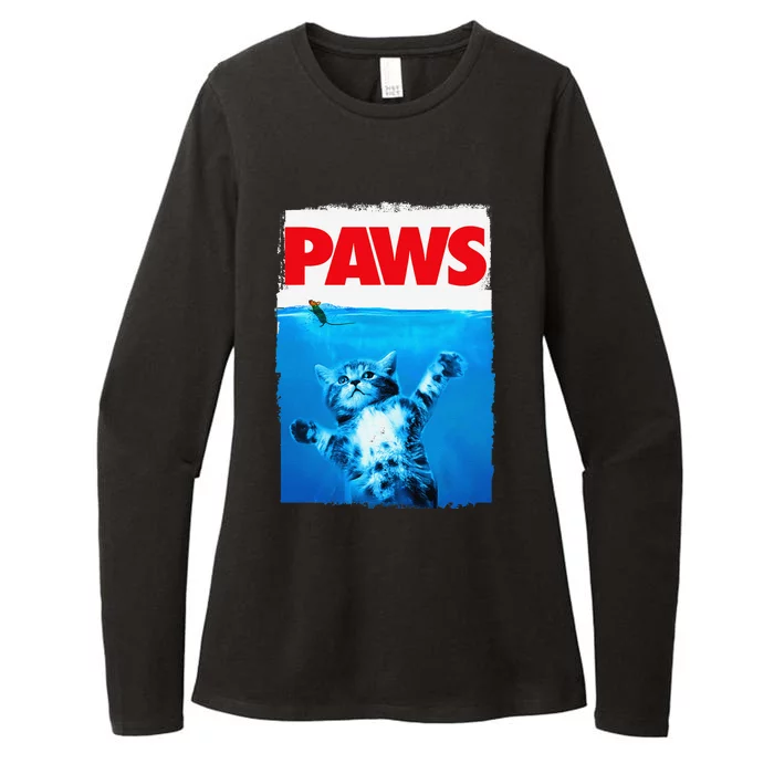 Paws Cat And Mouse Top Cute Funny Cat Lover Parody Womens CVC Long Sleeve Shirt