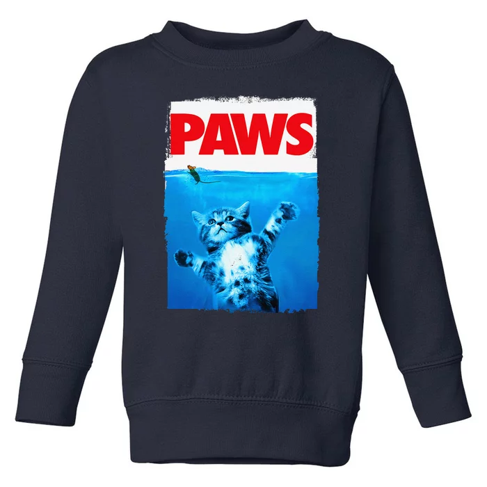 Paws Cat And Mouse Top Cute Funny Cat Lover Parody Toddler Sweatshirt