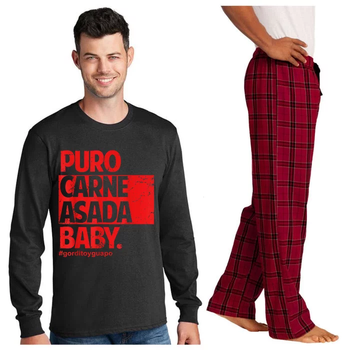 Puro Carne Asada #Gorditoyguapo Long Sleeve Pajama Set