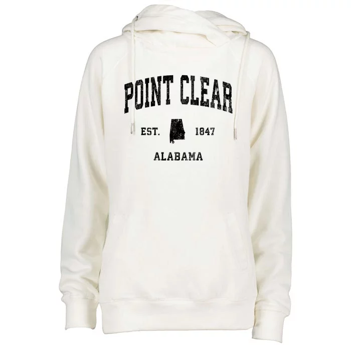 Point Clear Alabama Al Vintage Athletic Sports Womens Funnel Neck Pullover Hood