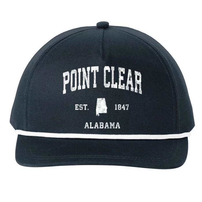 Point Clear Alabama Al Vintage Athletic Sports Snapback Five-Panel Rope Hat