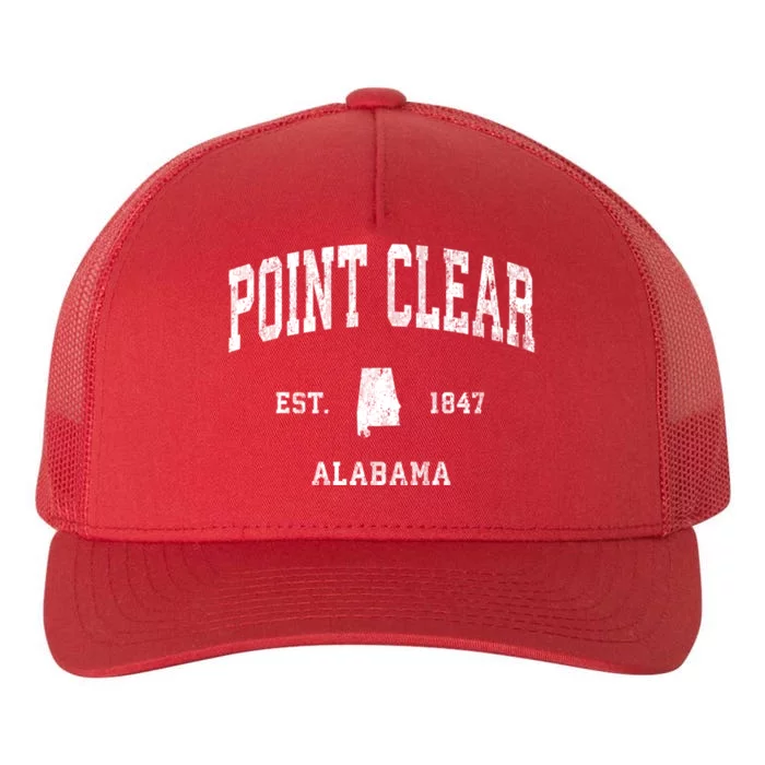 Point Clear Alabama Al Vintage Athletic Sports Yupoong Adult 5-Panel Trucker Hat