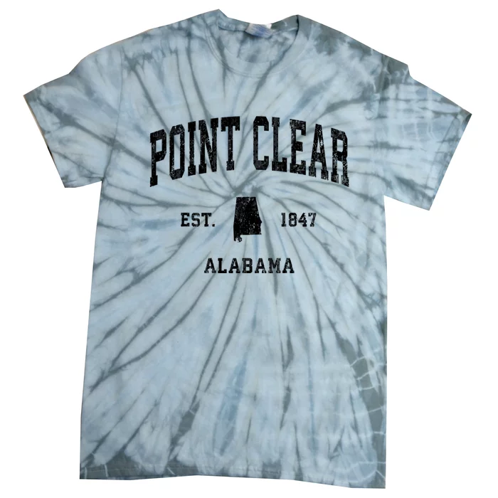 Point Clear Alabama Al Vintage Athletic Sports Tie-Dye T-Shirt