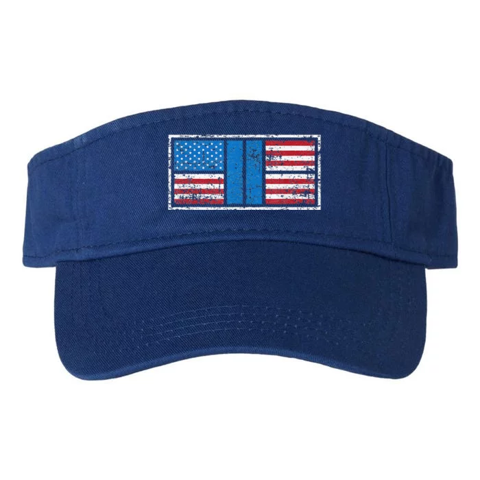 Pickleball Court American Flag USA Pride Love Patriotic Valucap Bio-Washed Visor