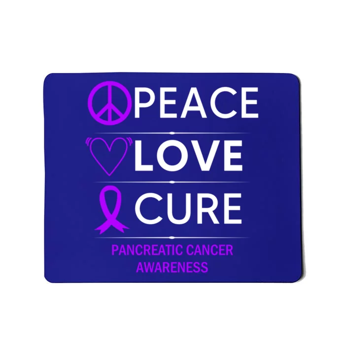 Pancreatic Cancer Awareness Peace Love Cure Purple Ribbon Gift Mousepad