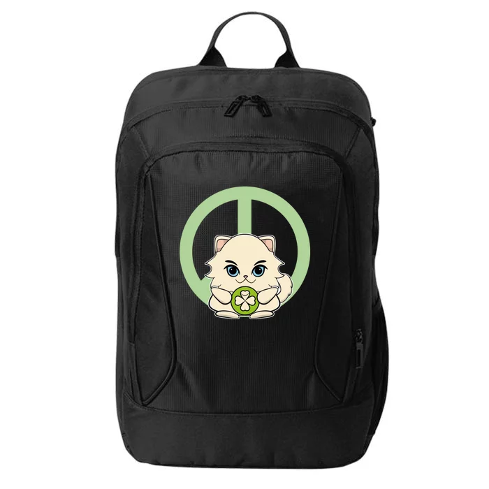 Persian Cat Anime Kitten Irish St Patricks Gift City Backpack