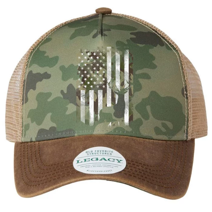 Patriotic Camo American Flag Deer Hunter Hunting Cute Gift Legacy Tie Dye Trucker Hat