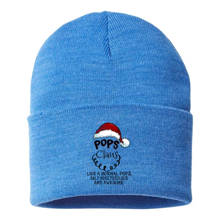 Pops Claus Awesome Happy New Santa Claus Christmas Gift Sustainable Knit Beanie