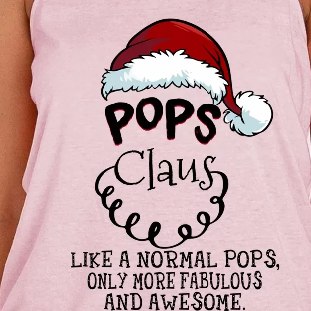 Pops Claus Awesome Happy New Santa Claus Christmas Gift Women's Knotted Racerback Tank